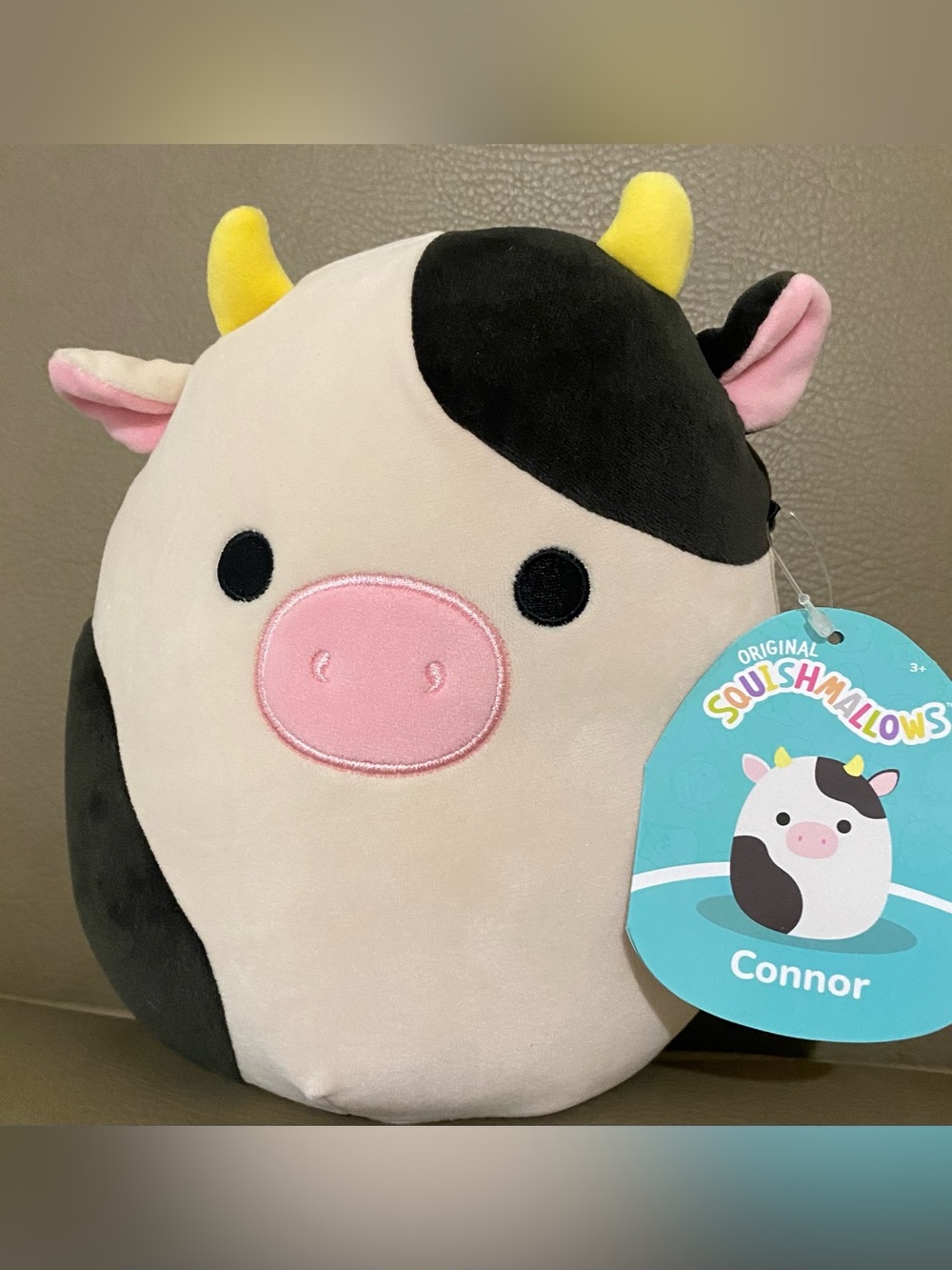 Squishmallows Connor Cow Plush - Pink, Black & Yellow